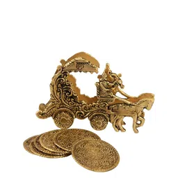 HANDICRAFTS PARADISE Gold-Toned Metal Round Coaster Set-image-24