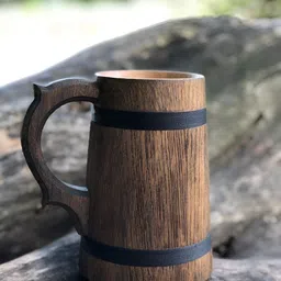 SANKALAN CREATIONS Brown Wooden Mug-picture-18