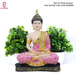 GW CREATIONS Pink Buddha Figurine Showpiece-picture-10