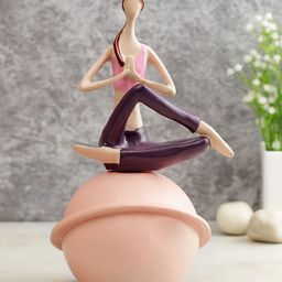 TAYHAA Pink & Purple Healthy Yoga Pose Figurine Showpiece-image-39