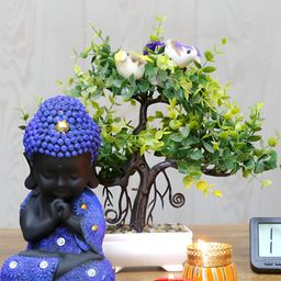 GW CREATIONS Blue Figurine Buddha Showpiece-image-57