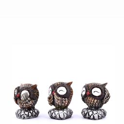 CraftEmporio Brown & Grey 3 Pieces Curio Showpiece-image-83
