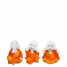 GW CREATIONS Orange & White 3Pcs Fengshui Idol Showpiece-image-83