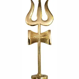 Navyaksh Yellow Religious Small Trishul Showpiece-image-98