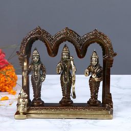 Aapno Rajasthan Gold-Toned & Brown Handcrafted Ramdarbar Showpiece-image-32