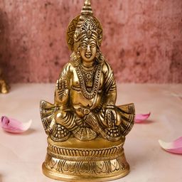 The Advitya Kuber Blessing on Chowki Brass Statue Idol Murti-picture-1