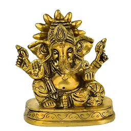 The Advitya Ganesha With Sun (Small) Brass Idol Showpiece-image-69