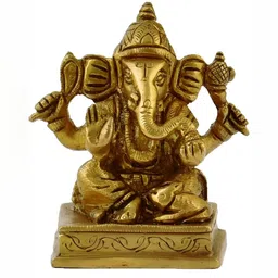The Advitya Ganesha Small Brass Idol Showpiece-image-34