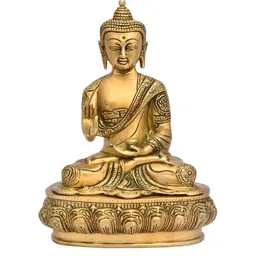 The Advitya Peaceful Sitting Buddha Fine Brass Idol Showpiece-image-37