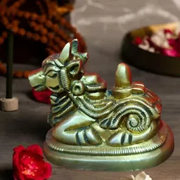 The Advitya Brass Nandi With Shivling Idol Showpiece-picture-5
