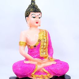 GW CREATIONS Pink & Black Lord Buddha Figurine Showpiece-image-16