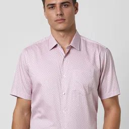 Van Heusen Men Spread Collar Geometric Printed Cotton Formal Shirt-image-64