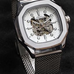French Connection Men Skeleton Dial & Stainless Steel Bracelet Style Straps Analogue Automatic Watch-33