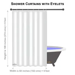 ArtzFolio Black & Grey Printed Waterproof Shower Curtains image 5