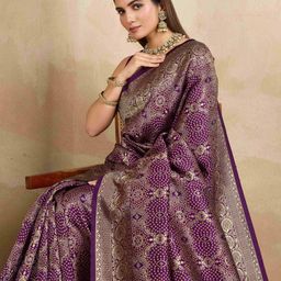 Shreyansh creation Ethnic Motifs Zari Silk Blend Banarasi Saree-picture-33