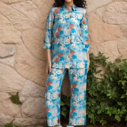 Anouk Printed Shirt Collar Neck Shirt With Trousers Co-Ords-image-84