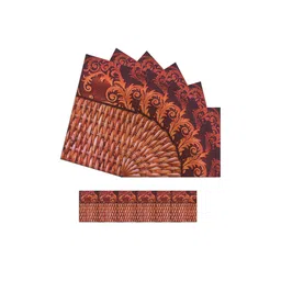 Kuber Industries Brown 12-Pieces Printed Table Placemat & Coasters Set image 3
