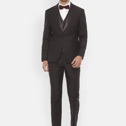 Louis Philippe Gods & Kings Brown Checked Single-Breasted Slim-Fit 3-Piece Suit-picture-49