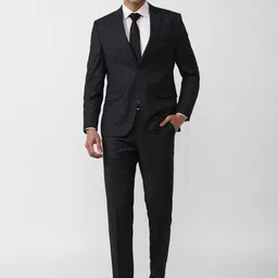 Van Heusen Men Checked Single-Breasted Two-Piece Formal Suit-image-12
