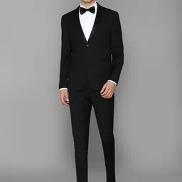 Allen Solly Men Black Solid Two Piece Suit-image-46