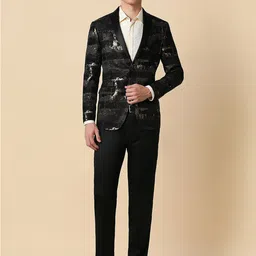 Allen Solly Self-Designed Slim-Fit Single-Breasted Two-Piece Suit-picture-43
