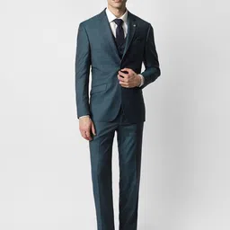 Van Heusen Textured Single-Breasted Slim-Fit Three-Piece Formal Suit-image-29