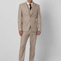 Van Heusen Men Textured Slim Fit Formal Three Piece Suit-image-71