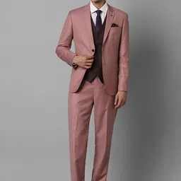 Louis Philippe Slim-Fit Single-Breasted Three-Piece Formal Suit-image-52