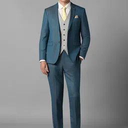 Louis Philippe Self-Design Single-Breasted Slim-Fit Three-Piece Suit-picture-21