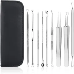 9PCS Blackhead Remover Tools Stainless Steel Blackhead Pimple Blemish Extractor Lever Tool-image-32