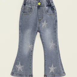 LULU & SKY Girls Embellished Bootcut High-Rise Low Distress Heavy Fade Jeans-image-48