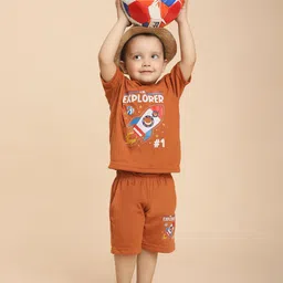 Cutiekins Boys Abstract Printed T-Shirt With Shorts-image-48
