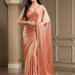 LOROFY Embellished Beads and Stones Chanderi Saree-picture-16