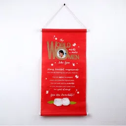 Archies Red & White Typography Printed Wall Hanging-28