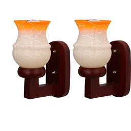Somil Premium Designer Glass Wall / Night Lamp Elegant & Stylish Dcor Accent for Modern Interiors, color- - Orange, White Size- 16.5 X 24.5 X 27 CM-image-100