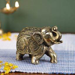 Imli Street  Gold-Coloured Elephant Showpieces-image-58