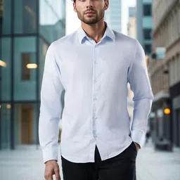 Celio Men Classic Fit Spread Collar Solid Cotton Casual Shirt-picture-17