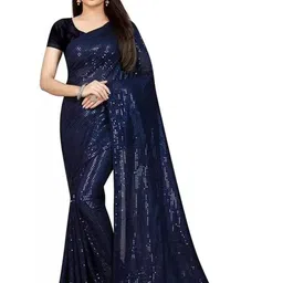 GAVUBAA Blue Pure Georgette Leheriya Sarees-picture-10