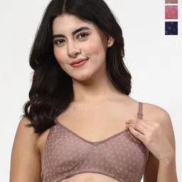 LILY itida Floral Printed Seamless Non Padded T-shirt Bra-20