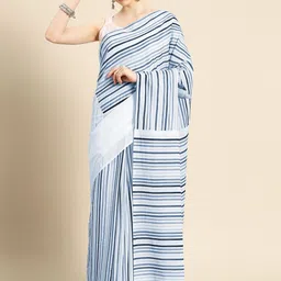 BUTA BUTI Striped Pure Cotton Printed Saree-picture-23