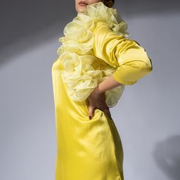 WEAVING CULT Yellow Blair Ruffle Detailing Midi Dress-image-10