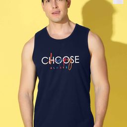 SLOWLORIS Pack Of 2 Printed Combed Cotton Gym Vests VSL26 CMB(CHS NAVY)(CHS WHITE)-image-69