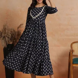 NISHABD Women Floral Printed Anarkali Kurta-image-37