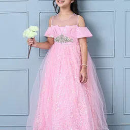 Mark and Mia Girls Cold-Shoulder Sleeves Maxi Dress-image-42