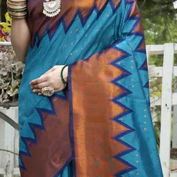 Anouk Rustic Ethnic Motifs Woven DesignKanjeevaram Saree image 5