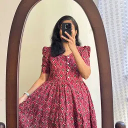 Women Printed Pure Cotton Gown Kurta-image-75