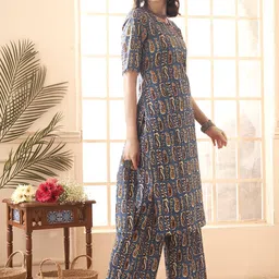 Anouk Women Ethnic Motifs Printed Regular Pure Cotton Kurta with Trousers image 1