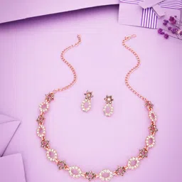 Anouk Gold-Plated American Diamond Studded Necklace And Earrings-52
