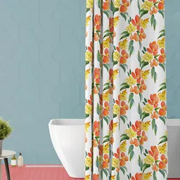 ArtzFolio White & Green Printed Shower Curtains-26
