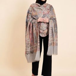 Zamour Kani Paisley Woven Design Zari Woollen Shawl-picture-58